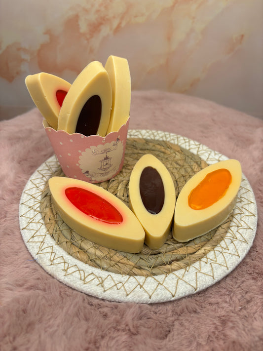 Barquette savon 3x20g Chocolat, pêche & fraise