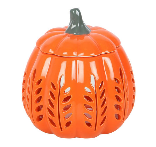 Citrouille orange feuille